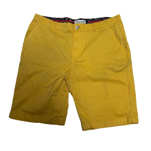 Hudson & Barrow Chino Shorts Men's 36 Yellow  Preppy - Picture 1 of 5